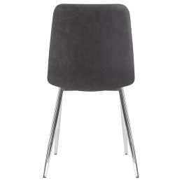 Стул обеденный DOBRIN ALEX (хром ножки, серая антрацитовая винтажная экокожа (RU-08))
