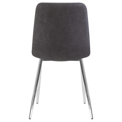 Стул обеденный DOBRIN ALEX (хром ножки, серая антрацитовая винтажная экокожа (RU-08))