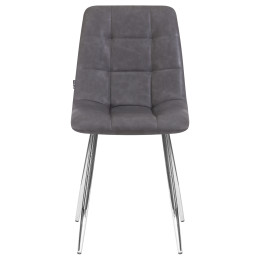 Стул обеденный DOBRIN ALEX (хром ножки, серая антрацитовая винтажная экокожа (RU-08))