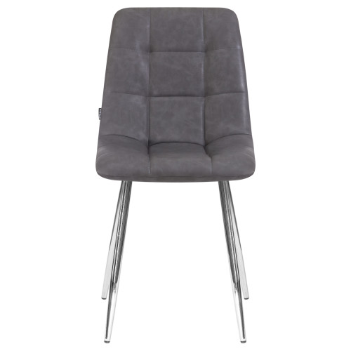Стул обеденный DOBRIN ALEX (хром ножки, серая антрацитовая винтажная экокожа (RU-08))
