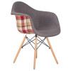 Стул обеденный DOBRIN DAW THOMAS (ножки светлый бук, сиденье 010 яркая клетка, серая ткань)