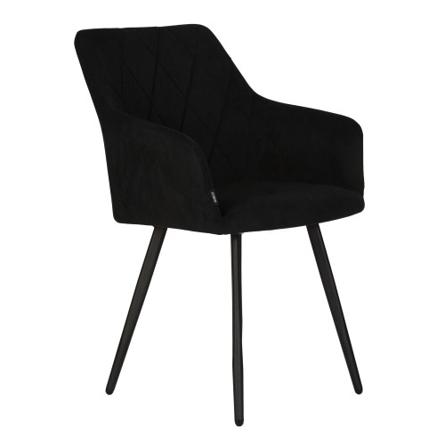 Стул обеденный DOBRIN ROBY (ЭМАЛЬ ЧЕРНЫЙ МУАР велюр Catania Black)