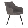 Стул обеденный DOBRIN ROBY (ЭМАЛЬ ЧЕРНЫЙ МУАР велюр Catania Stone)