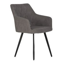 Стул обеденный DOBRIN ROBY (ЭМАЛЬ ЧЕРНЫЙ МУАР велюр Catania Stone)