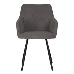 Стул обеденный DOBRIN ROBY (ЭМАЛЬ ЧЕРНЫЙ МУАР велюр Catania Stone)