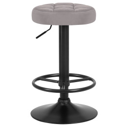 Табурет барный DOBRIN BRUNO BLACK (серый велюр (MJ9-75))