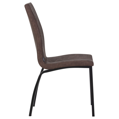 Стул обеденный DOBRIN MARK (черные ножки, коричневая винтажная экокожа (RU-05))