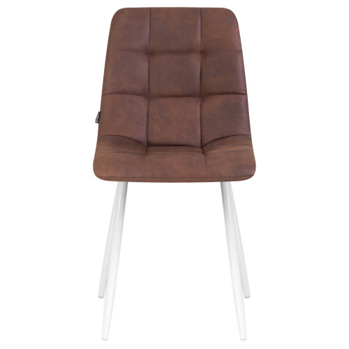 Стул обеденный DOBRIN ALEX (белые ножки, коричневая микрофибра (PK-03))