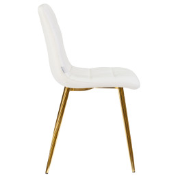 Стул обеденный DOBRIN ALEX (золотые ножки, белая экокожа (P-02))
