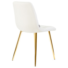 Стул обеденный DOBRIN ALEX (золотые ножки, белая экокожа (P-02))