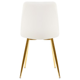 Стул обеденный DOBRIN ALEX (золотые ножки, белая экокожа (P-02))
