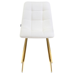 Стул обеденный DOBRIN ALEX (золотые ножки, белая экокожа (P-02))