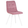 Стул обеденный DOBRIN ALEX SQUARE (белые ножки, розовый велюр (V108-15))