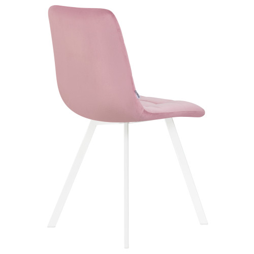 Стул обеденный DOBRIN ALEX SQUARE (белые ножки, розовый велюр (V108-15))