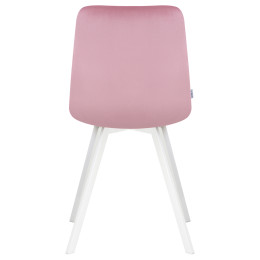 Стул обеденный DOBRIN ALEX SQUARE (белые ножки, розовый велюр (V108-15))
