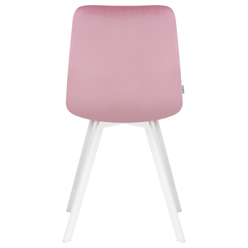 Стул обеденный DOBRIN ALEX SQUARE (белые ножки, розовый велюр (V108-15))