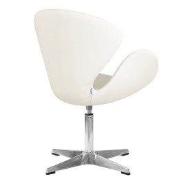 Кресло дизайнерское DOBRIN SWAN (белый кожзам P23)