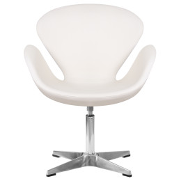 Кресло дизайнерское DOBRIN SWAN (белый кожзам P23)
