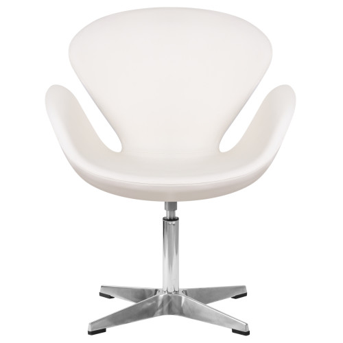 Кресло дизайнерское DOBRIN SWAN (белый кожзам P23)