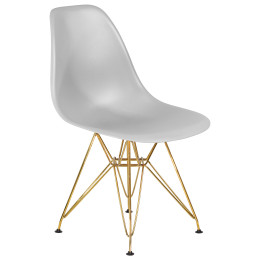 Стул обеденный DOBRIN DSR (ножки золотые, цвет светло-серый (GR-01))