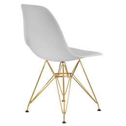 Стул обеденный DOBRIN DSR (ножки золотые, цвет светло-серый (GR-01))