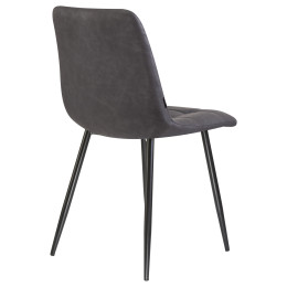 Стул обеденный DOBRIN ALEX (черные матовые ножки, серая антрацитовая винтажная экокожа (RU-08))