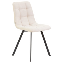 Стул обеденный DOBRIN ALEX SQUARE (черные матовые ножки, кремовая ткань (UF860-01B))