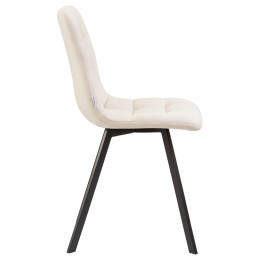 Стул обеденный DOBRIN ALEX SQUARE (черные матовые ножки, кремовая ткань (UF860-01B))