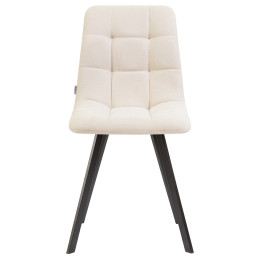 Стул обеденный DOBRIN ALEX SQUARE (черные матовые ножки, кремовая ткань (UF860-01B))