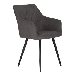 Стул обеденный DOBRIN ROBY (ЭМАЛЬ ЧЕРНЫЙ МУАР велюр Catania Chocolate)