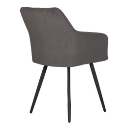 Стул обеденный DOBRIN ROBY (ЭМАЛЬ ЧЕРНЫЙ МУАР велюр Catania Chocolate)