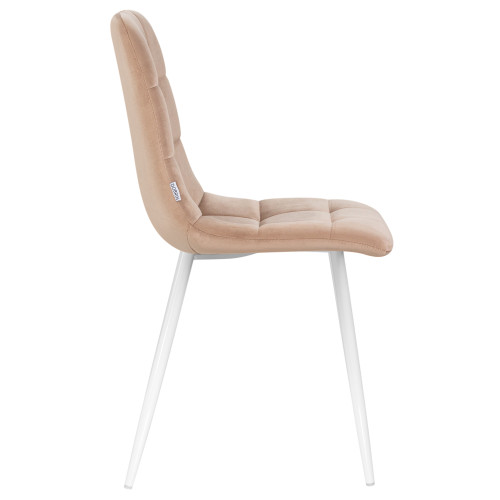 Стул обеденный DOBRIN ALEX (белые ножки, мокко велюр (V108-104),)