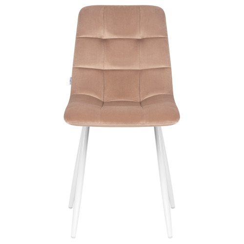 Стул обеденный DOBRIN ALEX (белые ножки, мокко велюр (V108-104),)