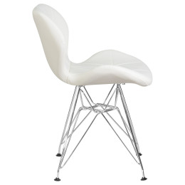 Стул обеденный DOBRIN BUTTERFLY CHROME (ножки хром, цвет белый)