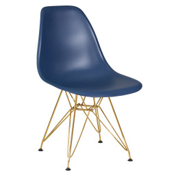 Стул обеденный DOBRIN DSR (ножки золотые, цвет тёмно-синий (BE-12))
