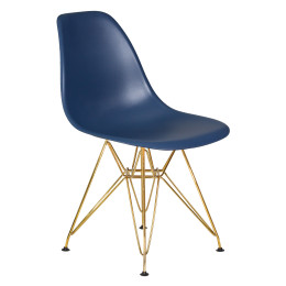 Стул обеденный DOBRIN DSR (ножки золотые, цвет тёмно-синий (BE-12))