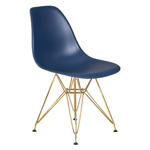 Стул обеденный DOBRIN DSR (ножки золотые, цвет тёмно-синий (BE-12))