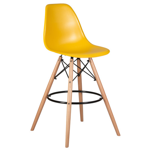 Стул барный DOBRIN DSW BAR (ножки светлый бук, цвет горчичный (Y-03))