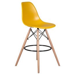 Стул барный DOBRIN DSW BAR (ножки светлый бук, цвет горчичный (Y-03))