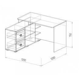 Стол компьютерный угловой №2 "Скай"