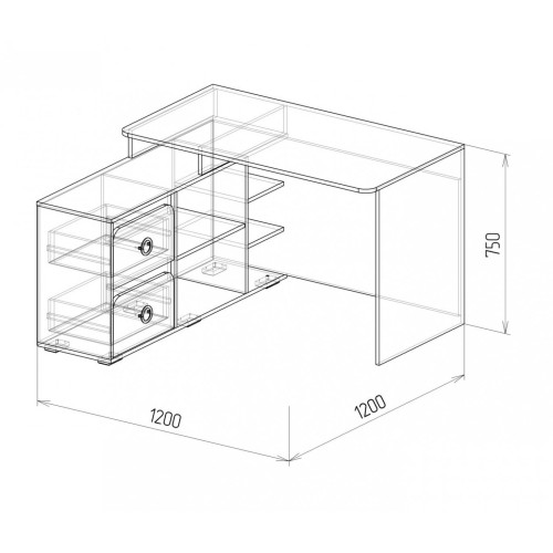 Стол компьютерный угловой №2 Скай