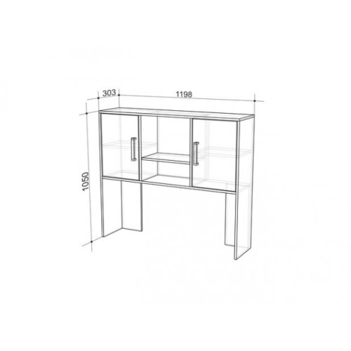 Стол компьютерный с надстройкой Лайт-2 1200 (без пенала)