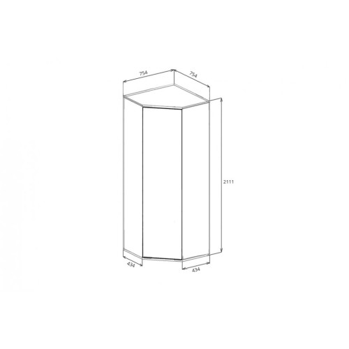 Шкаф угловой Мегаполис