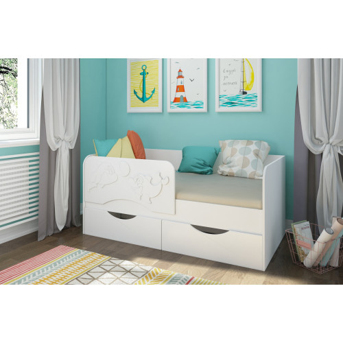 Детская кровать Дельфин-2 МДФ 1,6 м.