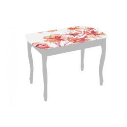 Стол обеденный со стеклом "Экстра 1" (белый)