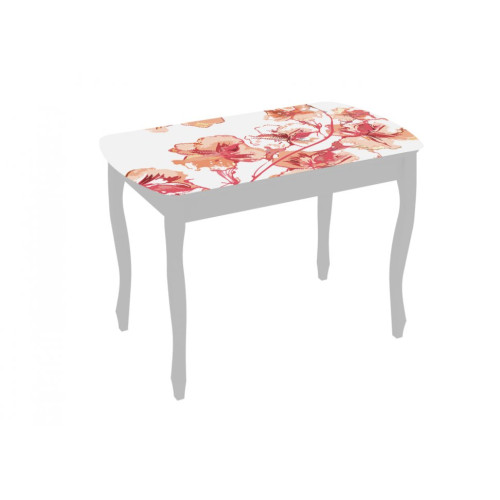 Стол обеденный со стеклом Экстра 1 (белый)