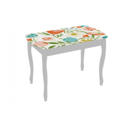 Стол обеденный со стеклом "Экстра 1" (белый)