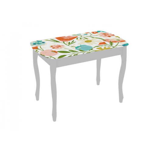 Стол обеденный со стеклом Экстра 1 (белый)