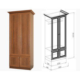 Шкаф платяной №13 Диана Люкс