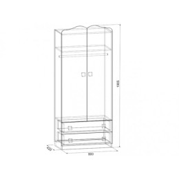 Шкаф комбинированный "Амели" (с ящ. 2-створчатый)